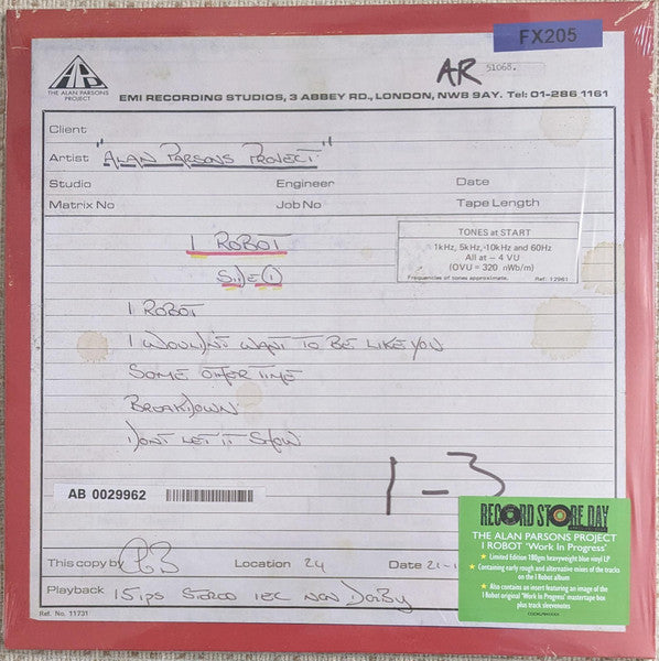 Album art for The Alan Parsons Project - I Robot “Work In Progress”