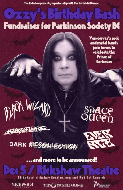 Ozzy's Birthday Bash 2026 - Fundrasier For Parkinson Society