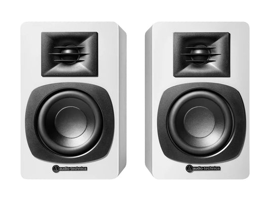 Audio Technica AT-SP3X Powered Bluetooth Bookshelf Speakers (White)