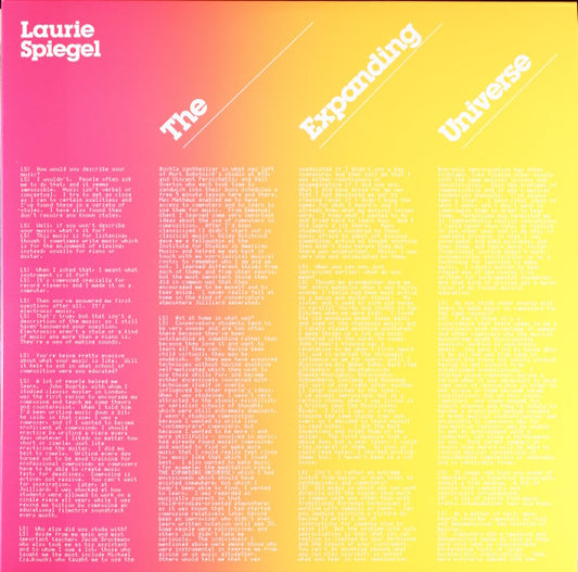 Album art for Laurie Spiegel - The Expanding Universe