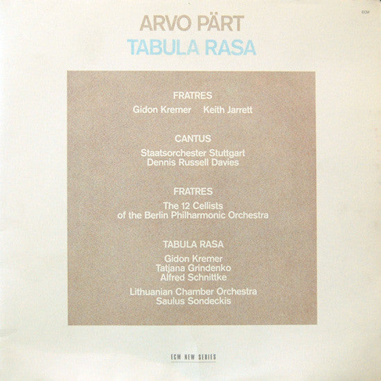 Album art for Arvo Pärt - Tabula Rasa