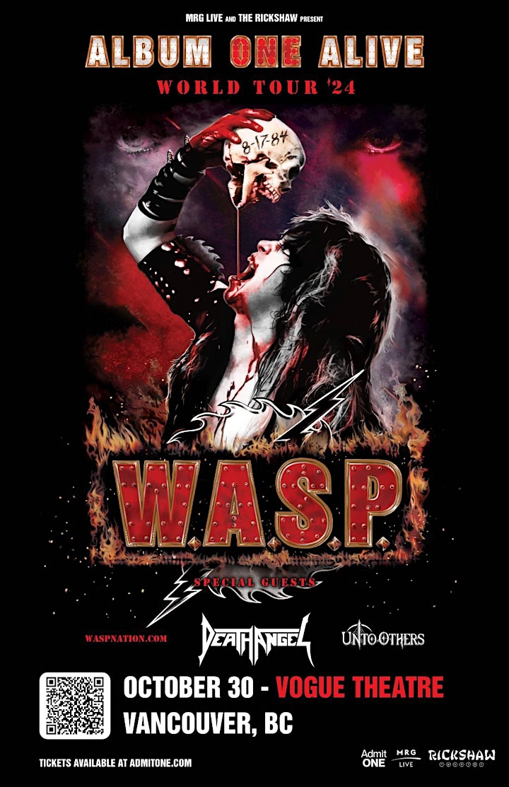 W.A.S.P. ticket (NO ONLINE SALES)