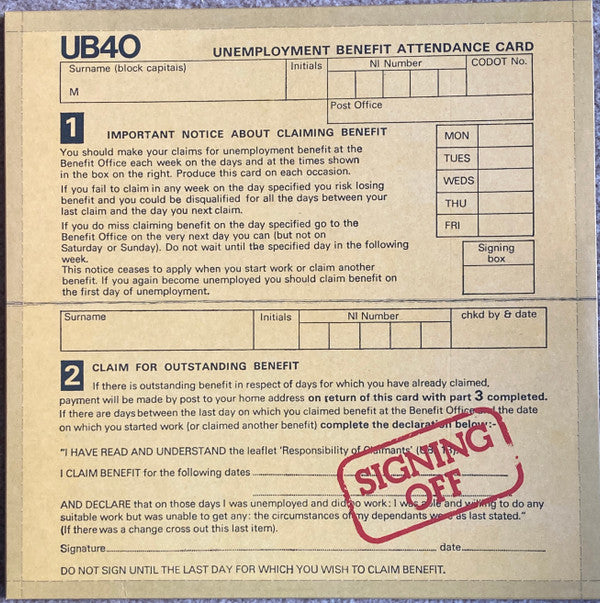 Album art for UB40 - Signing Off